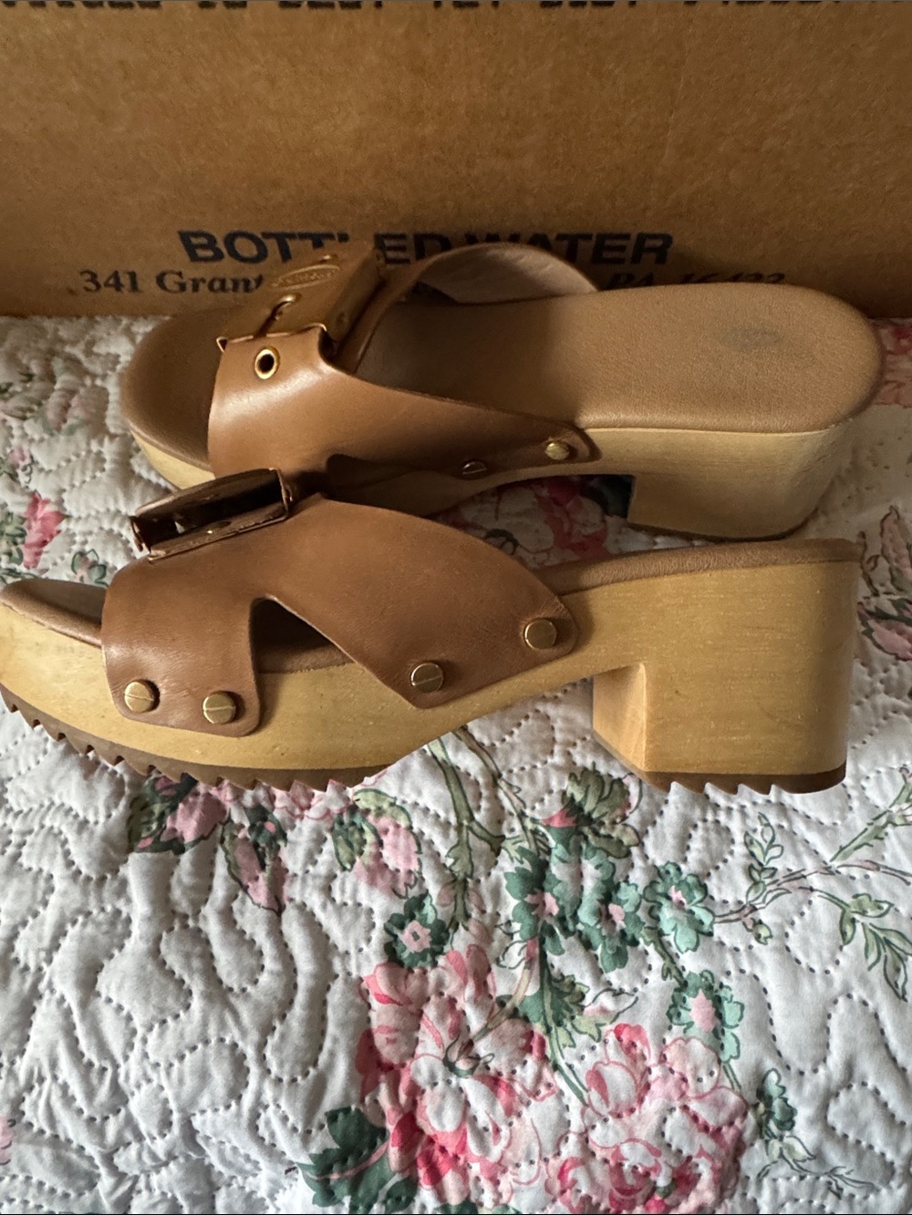 Dr Schols Platform Slide Sandals in Tan - Women 7 - Picture 4 of 8